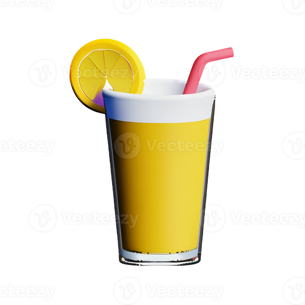 lemonade 3d rendering icon illustration png