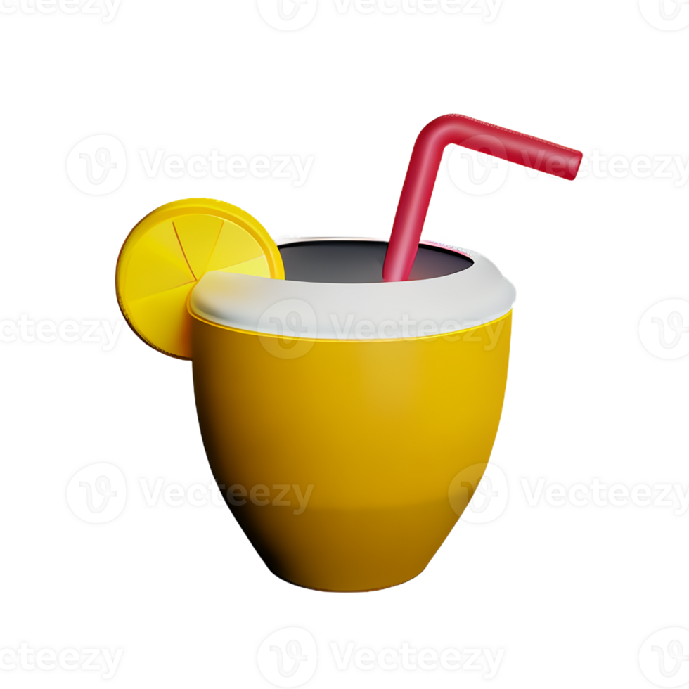 lemonade 3d rendering icon illustration png