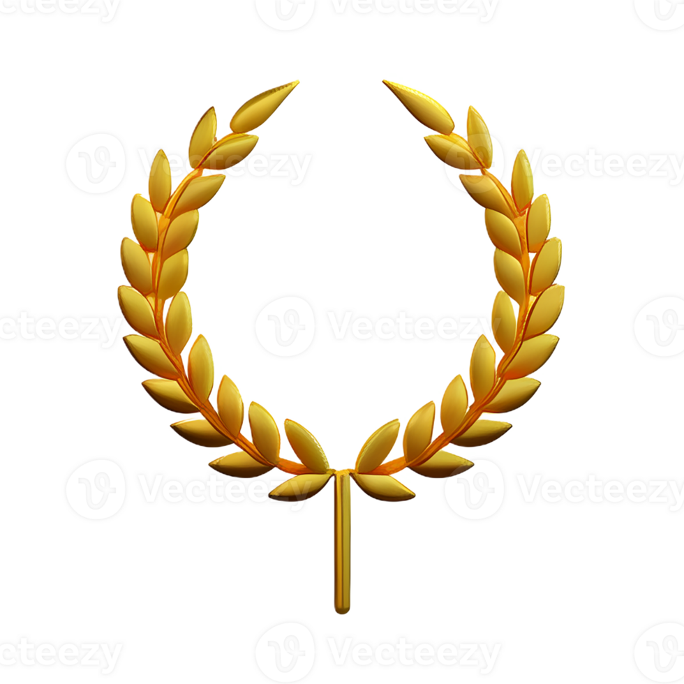 laurel wreath 3d rendering icon illustration png