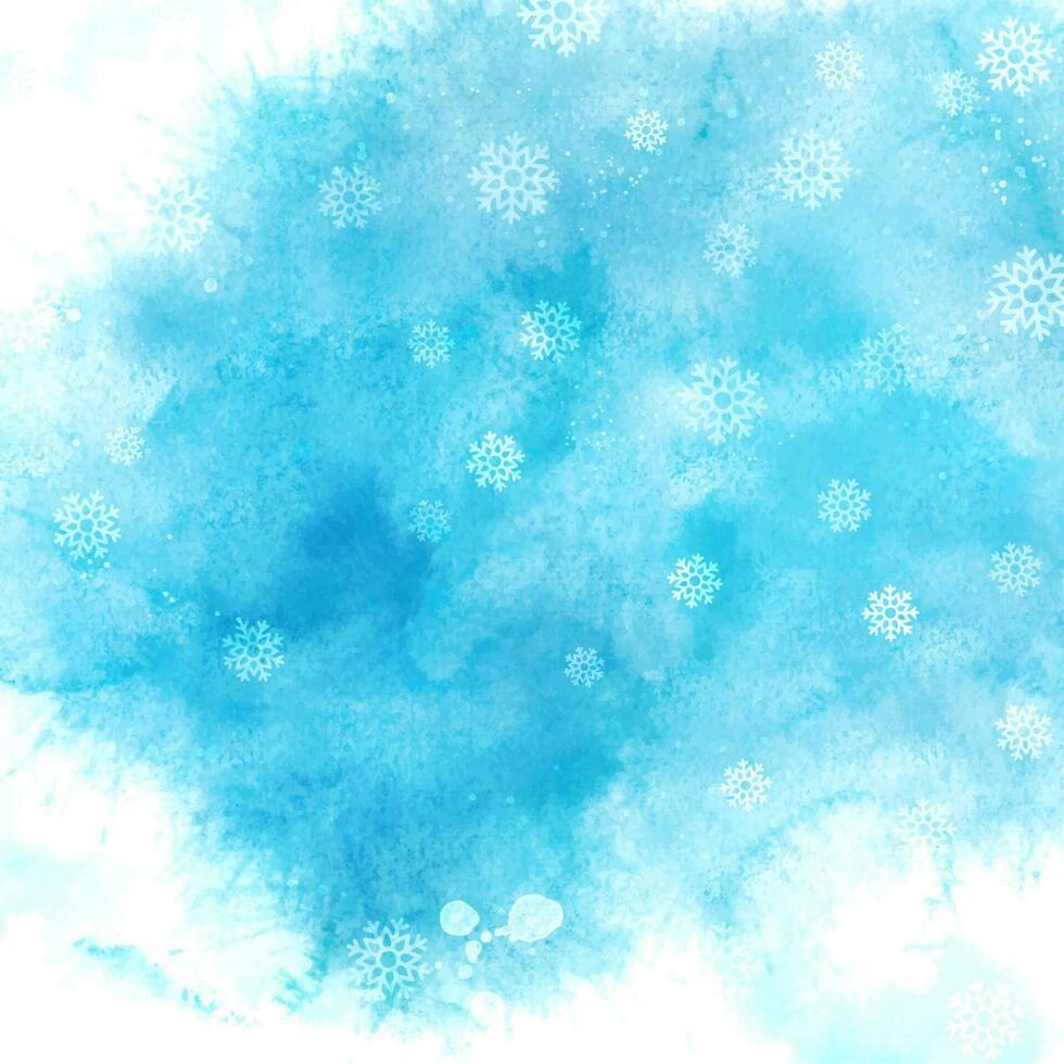 Christmas watercolour snowflake background design vector