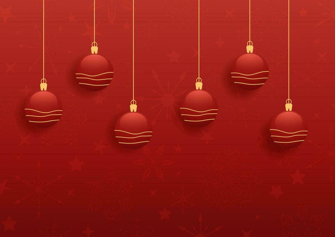 christmas background with hanging baubles vector