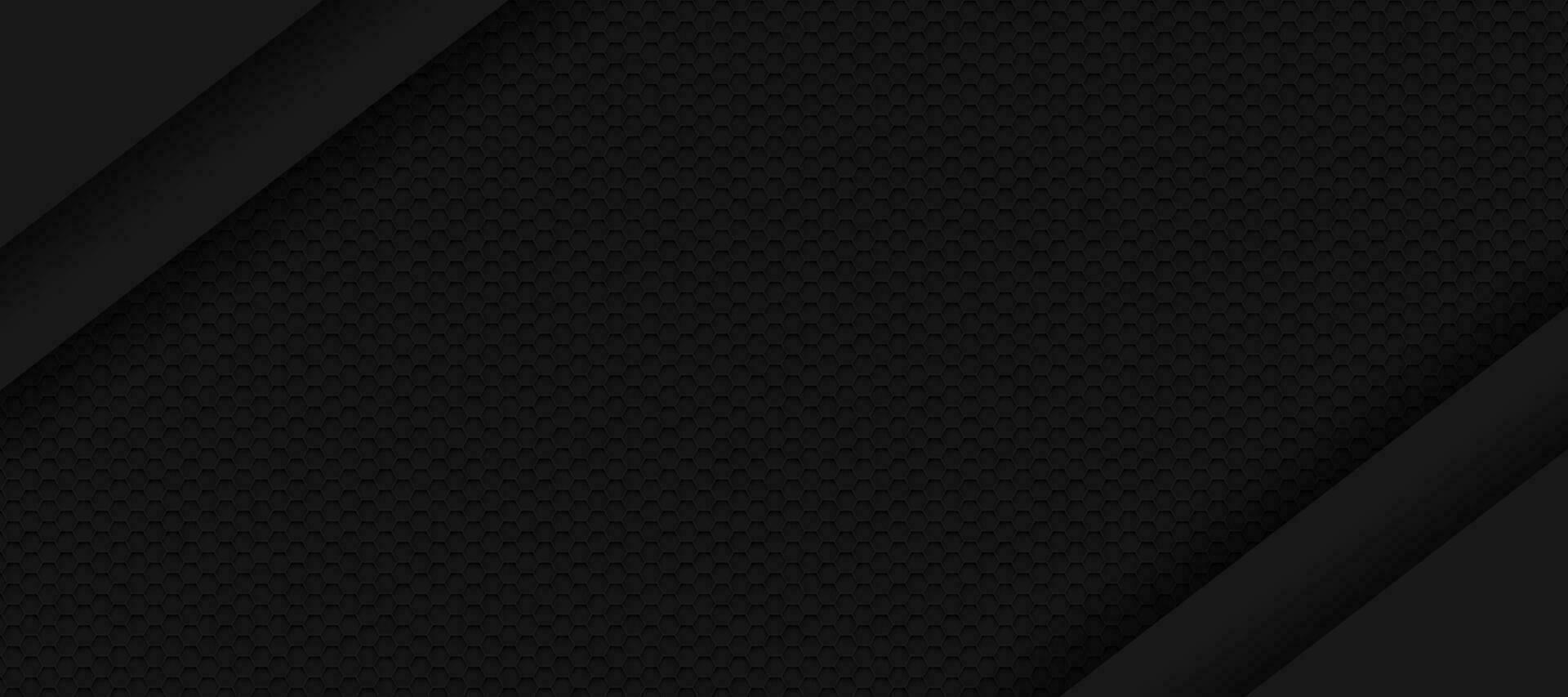 black hexagon material modern background vector