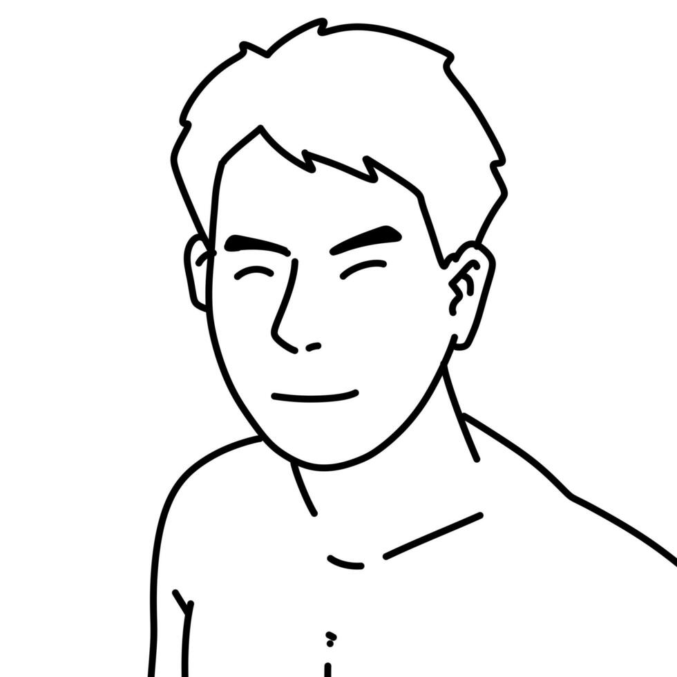 blanco y negro de dibujos animados de hombre lindo para colorear