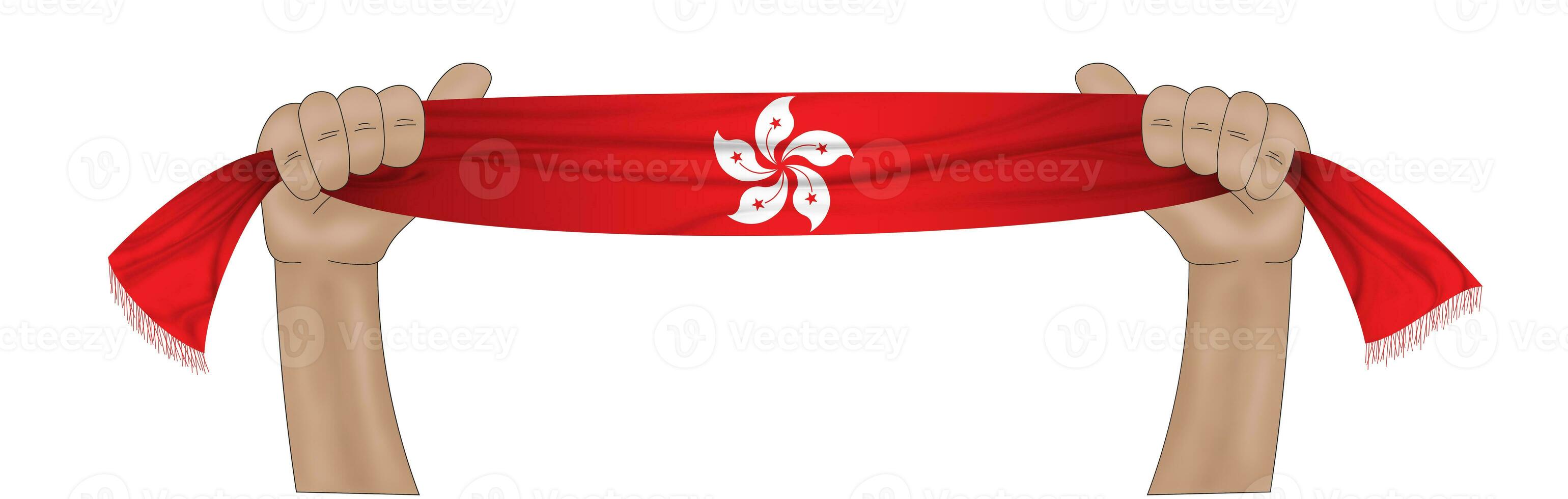 3D Flag on ribbon in hand photo