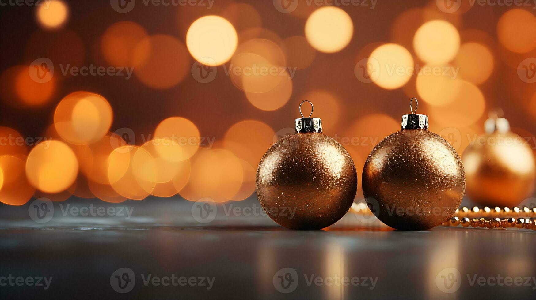 Christmas background with christmas decorations and space for text. Generative AI photo