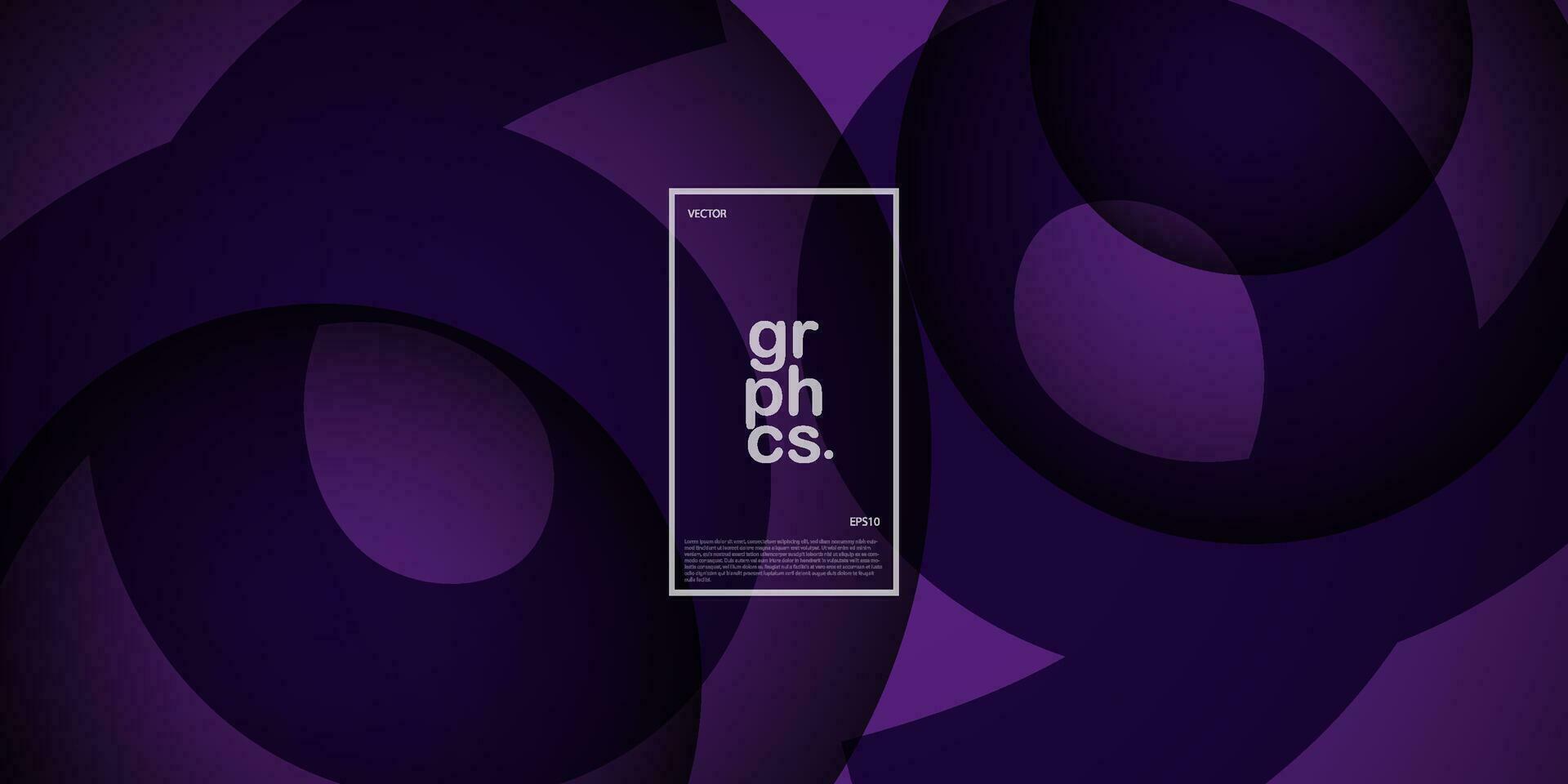 Dark purple gradient illustration background with purple curved shapes. abstract infinity design with simple geometric style. cool design. Eps10 vector