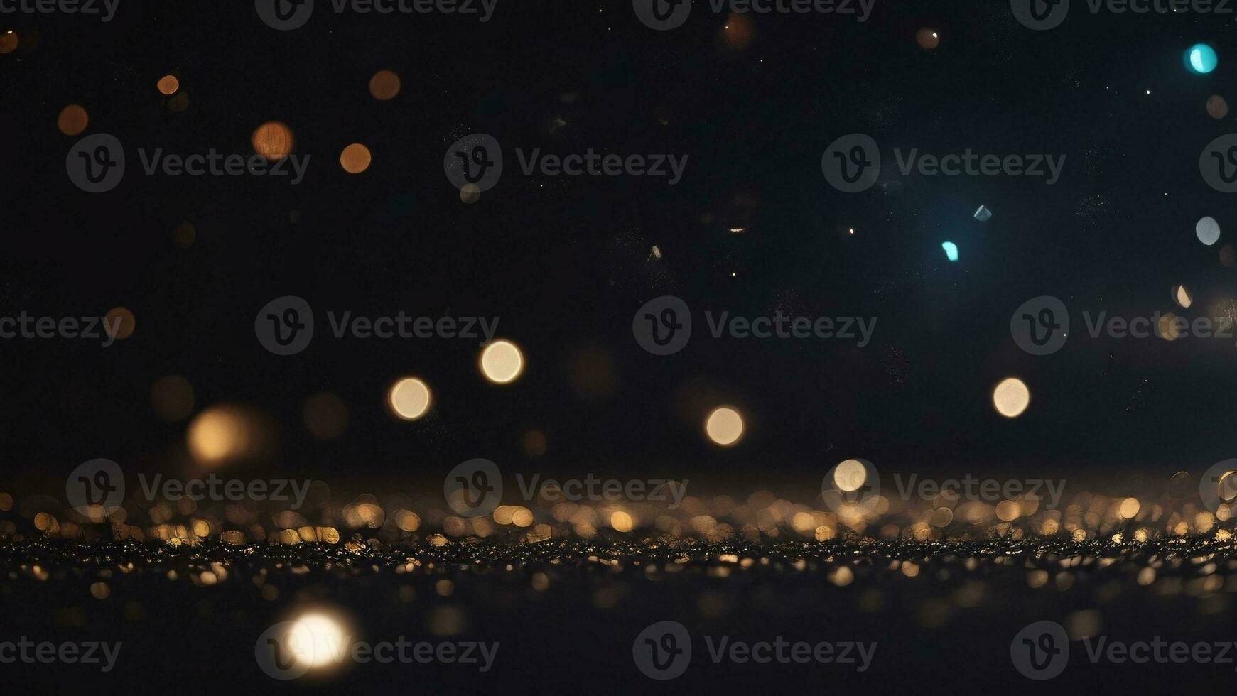 gold and black glitter vintage lights background, bokeh ai generated photo