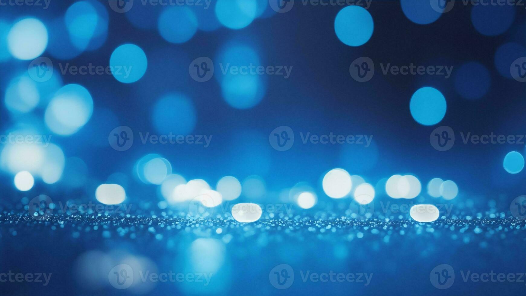 abstract blue bokeh background with glitter defocused lights ai generated photo