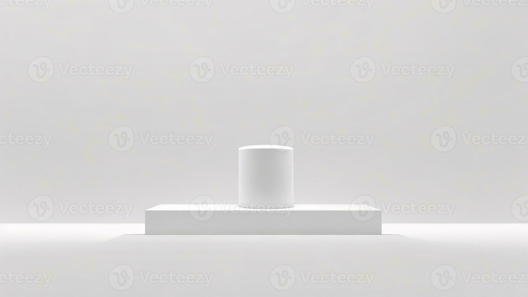 White podium on a white background. 3d rendering. minimal concept ai generated photo