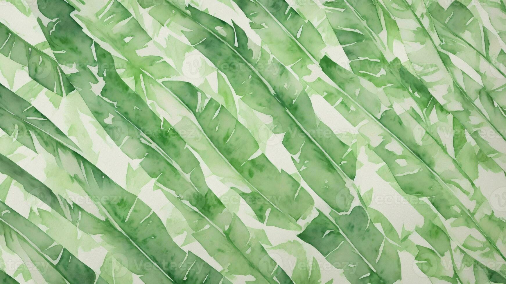 Tropical leaves watercolor illustration. Seamless pattern. ai generated photo