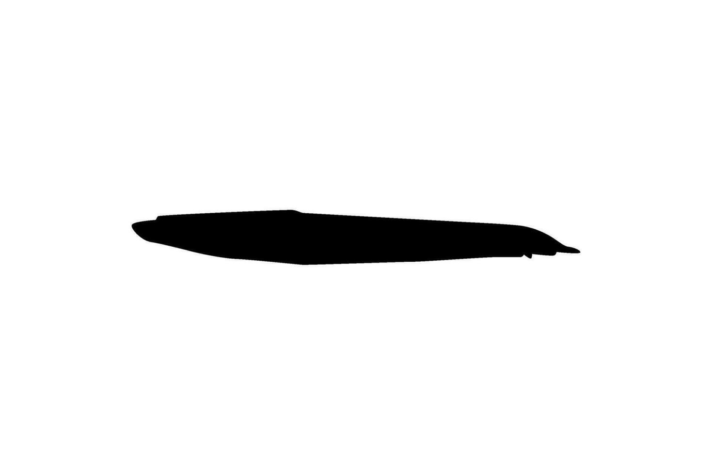 Silhouette of the fire eel, Mastacembelus erythrotaenia, is a relatively large species of spiny eel, can use for art Illustration, logo type, pictogram, website, or graphic design element. Vector