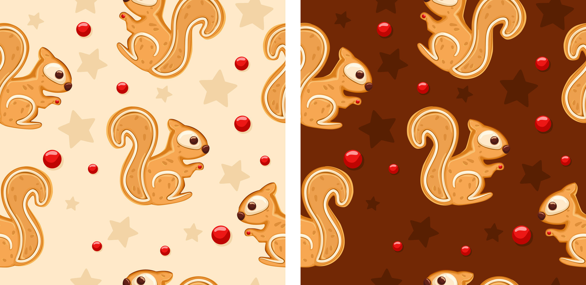 Gingerbread Pattern. Snowy background. gingerbread set. 29763332 Vector