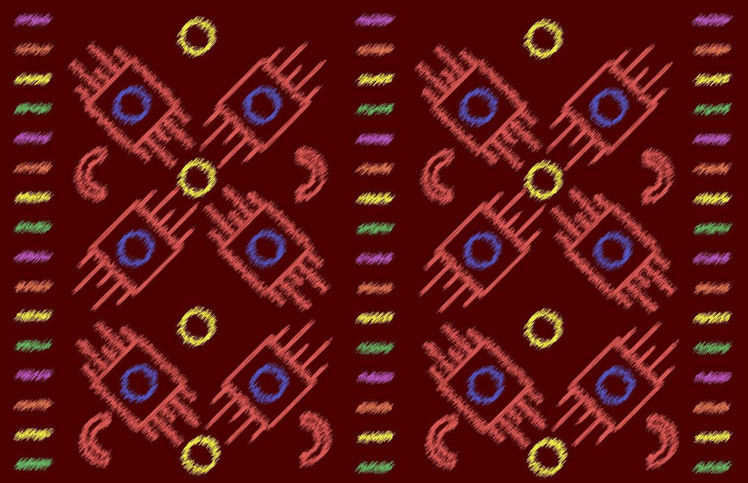 Diagonal ikat geometric figures. Zigzag simple pattern. Geometric chevron abstract illustration. Tribal ethnic vector texture. Aztec style. Folk embroidery. Indian, Scandinavian, African rug
