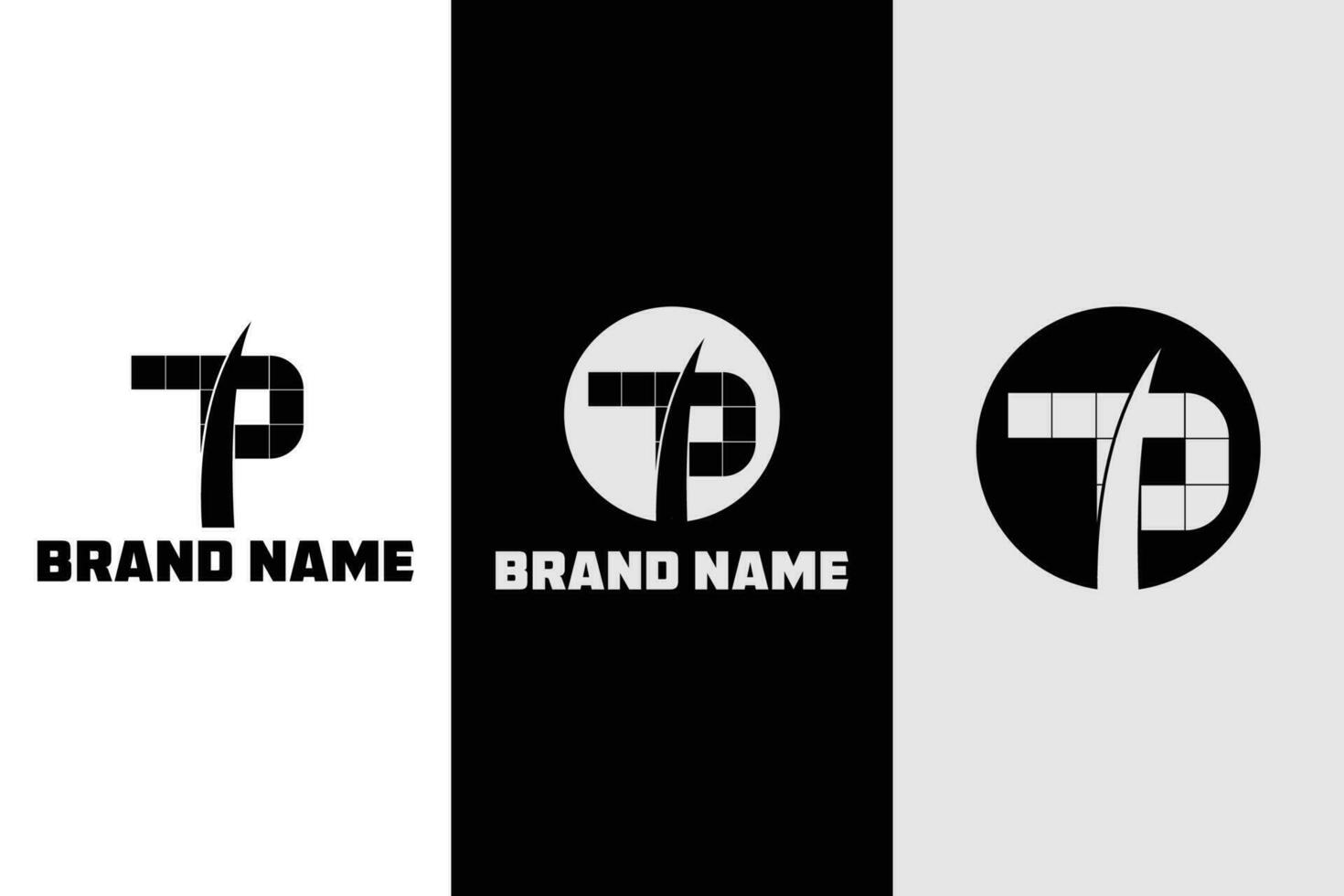 Unique T P letter logo design. Branding icon. vector