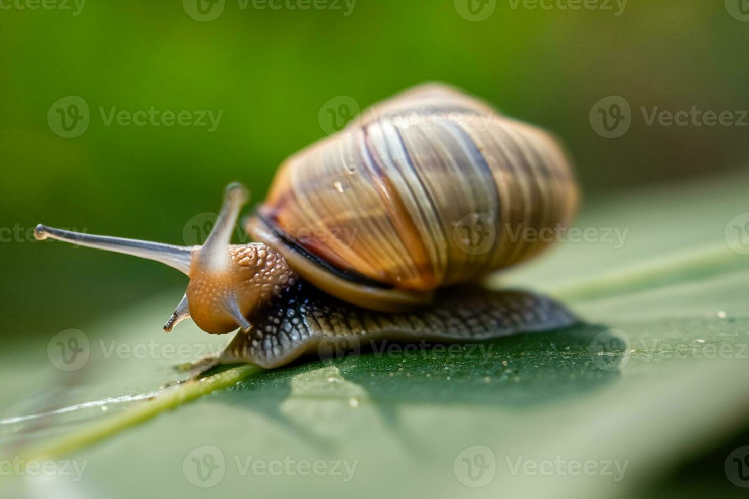 Forest snail in the natural environment, note shallow depth of field photo