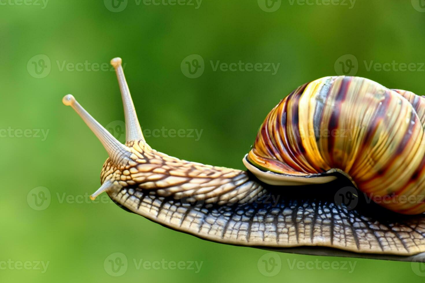 Forest snail in the natural environment, note shallow depth of field photo