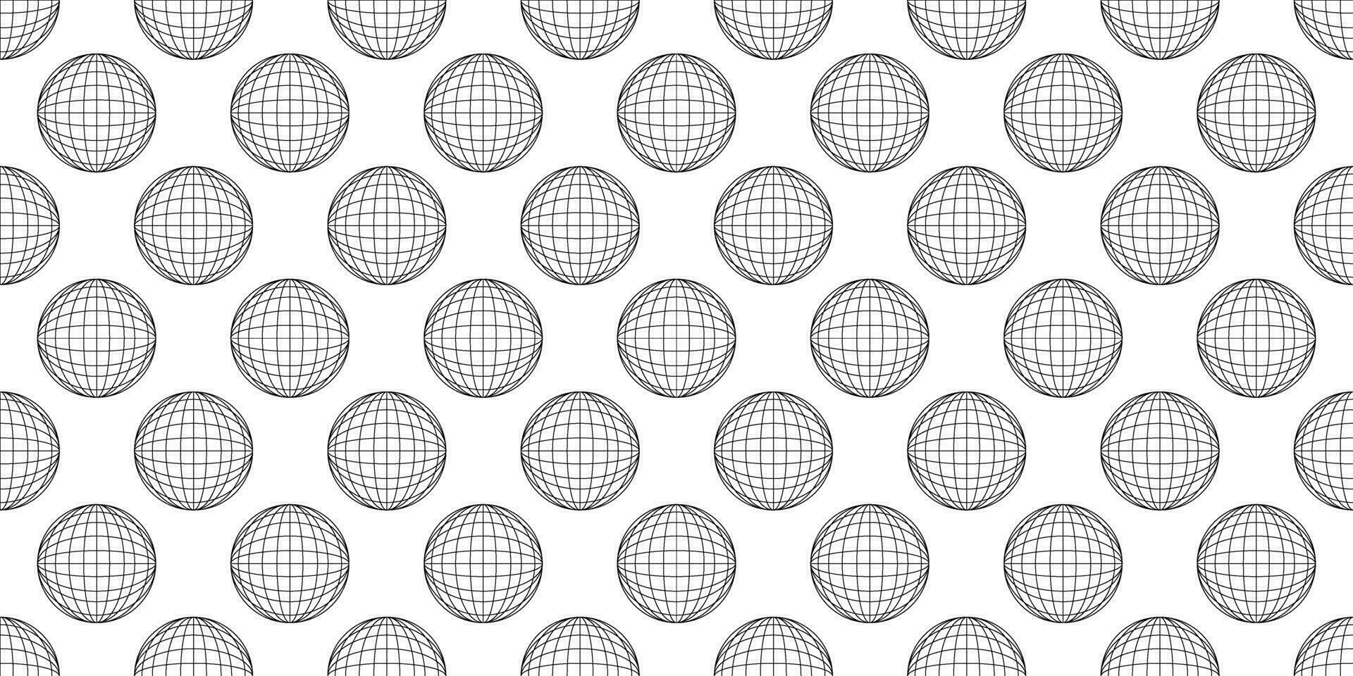 black white globe seamless pattern vector