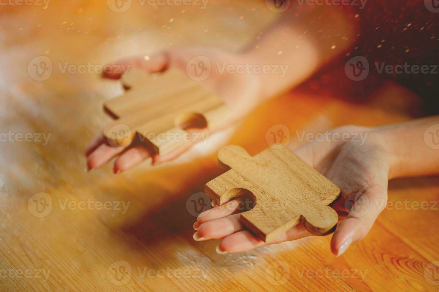 jigsaw, puzzle pieces, wooden jigsaw, unity, building blocks and teamwork Connection and communication photo
