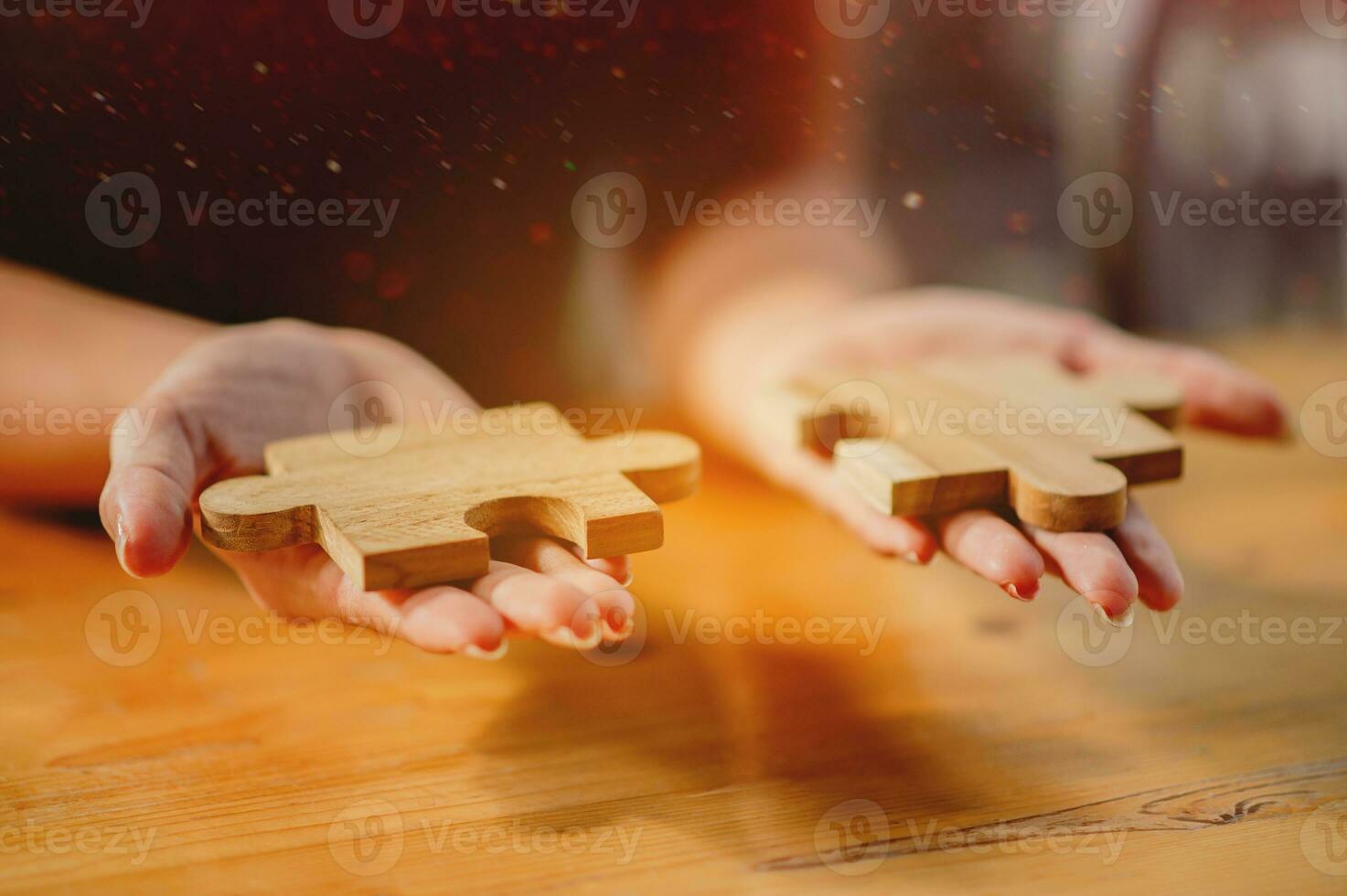 jigsaw, puzzle pieces, wooden jigsaw, unity, building blocks and teamwork Connection and communication photo