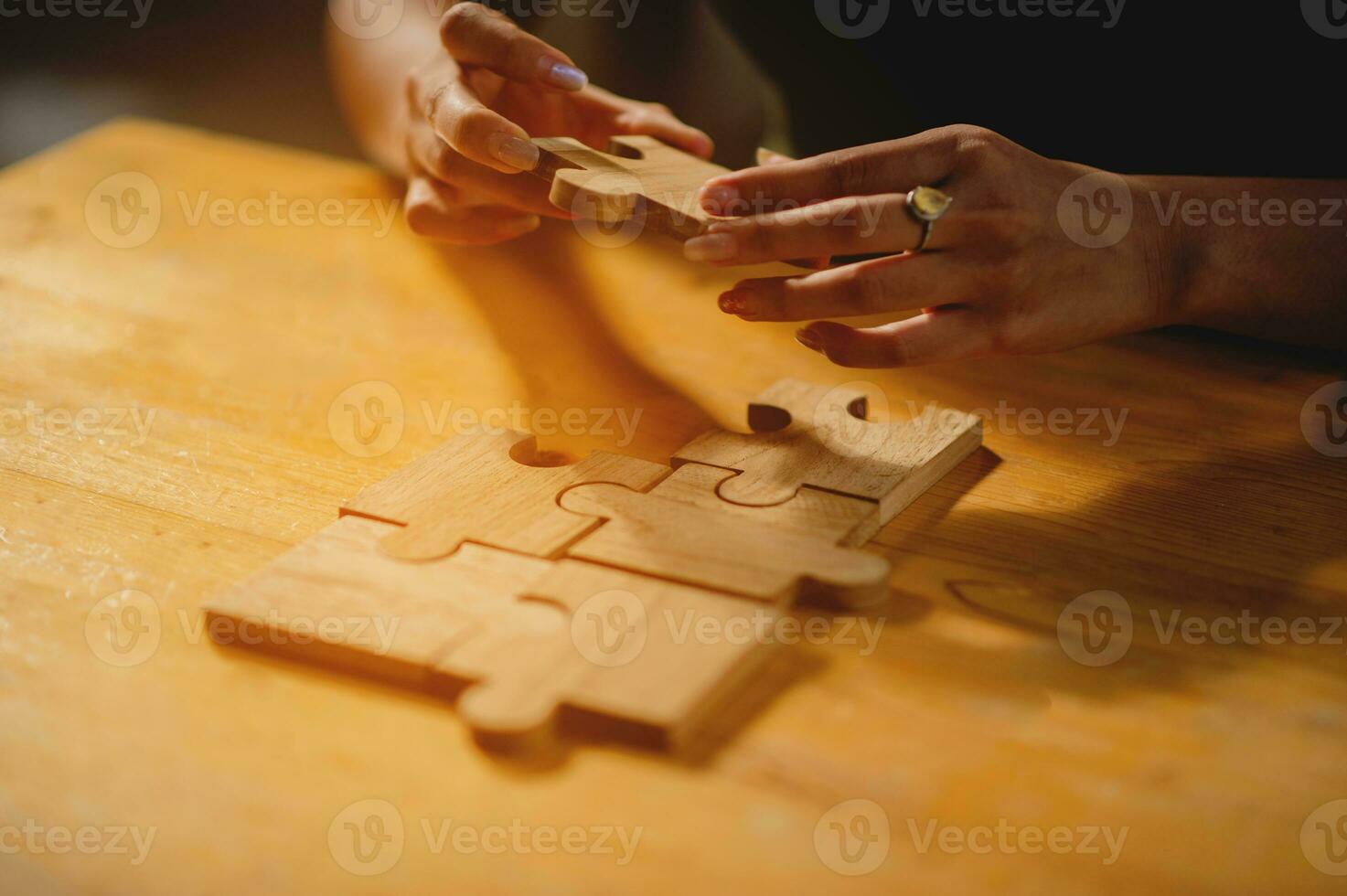 jigsaw, puzzle pieces, wooden jigsaw, unity, building blocks and teamwork Connection and communication photo