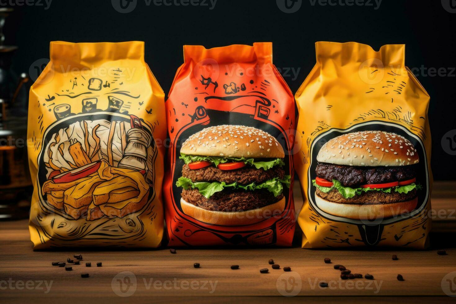 Packaging for fast food AI Generative photo