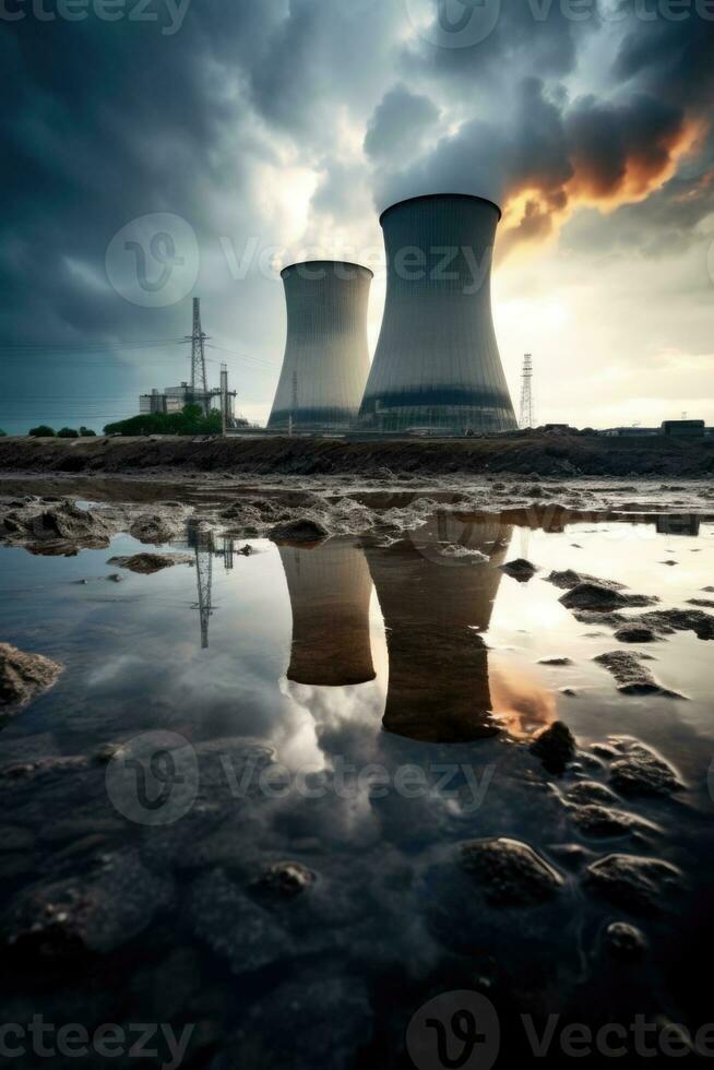 Nuclear power plant AI Generative photo