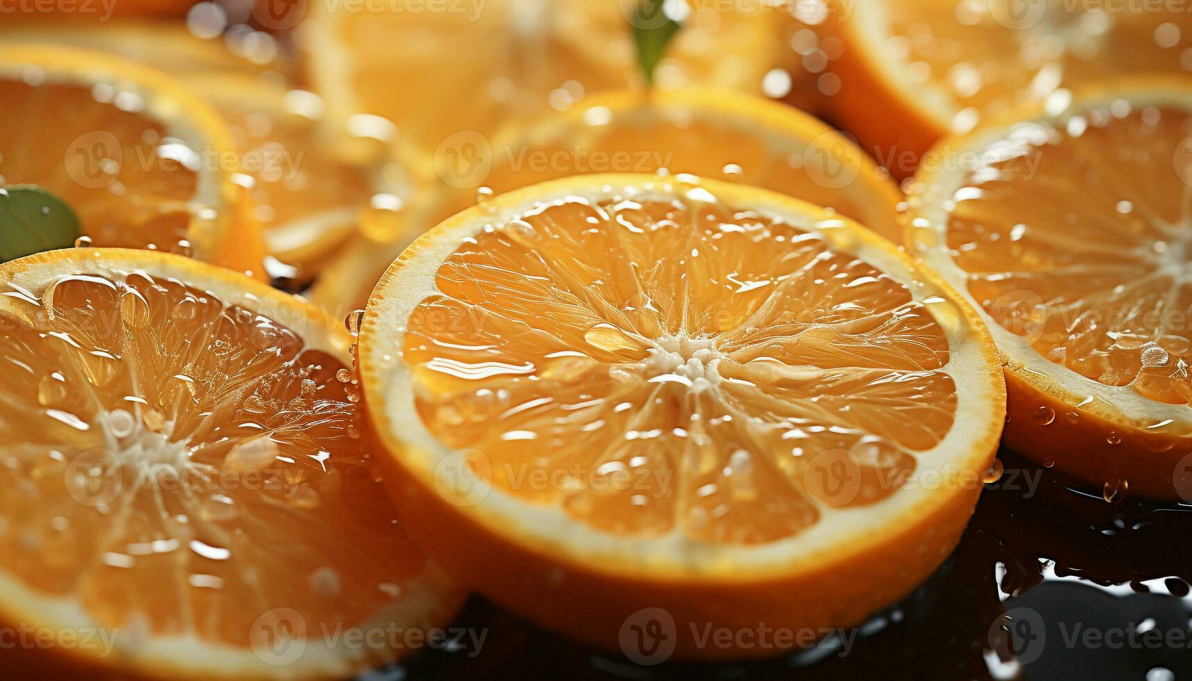 Freshness and vitality in a vibrant circle of juicy citrus fruit generated by AI photo