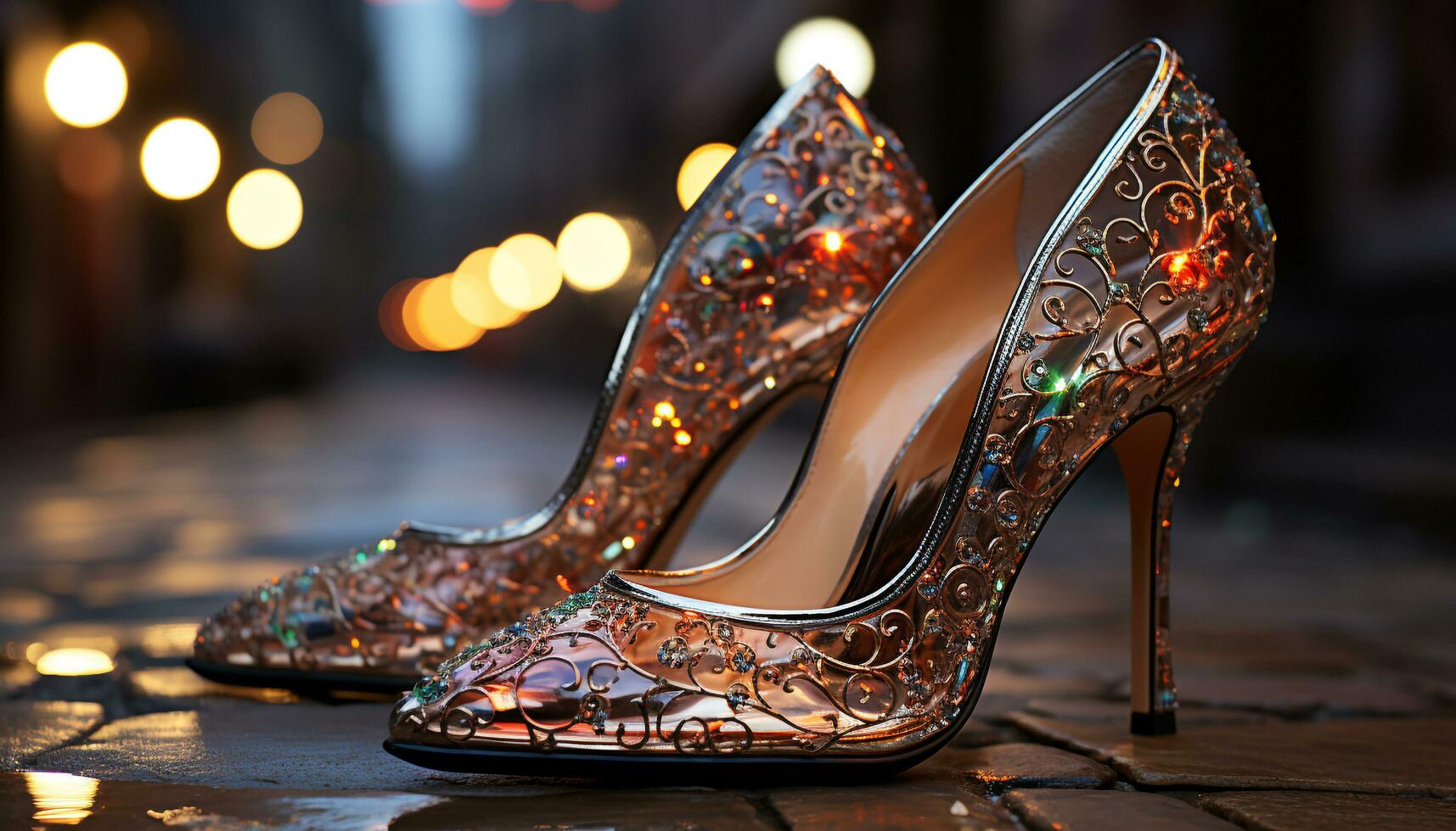 Fashionable women high heels exude elegance and glamour, reflecting sensuality and femininity generated by AI photo