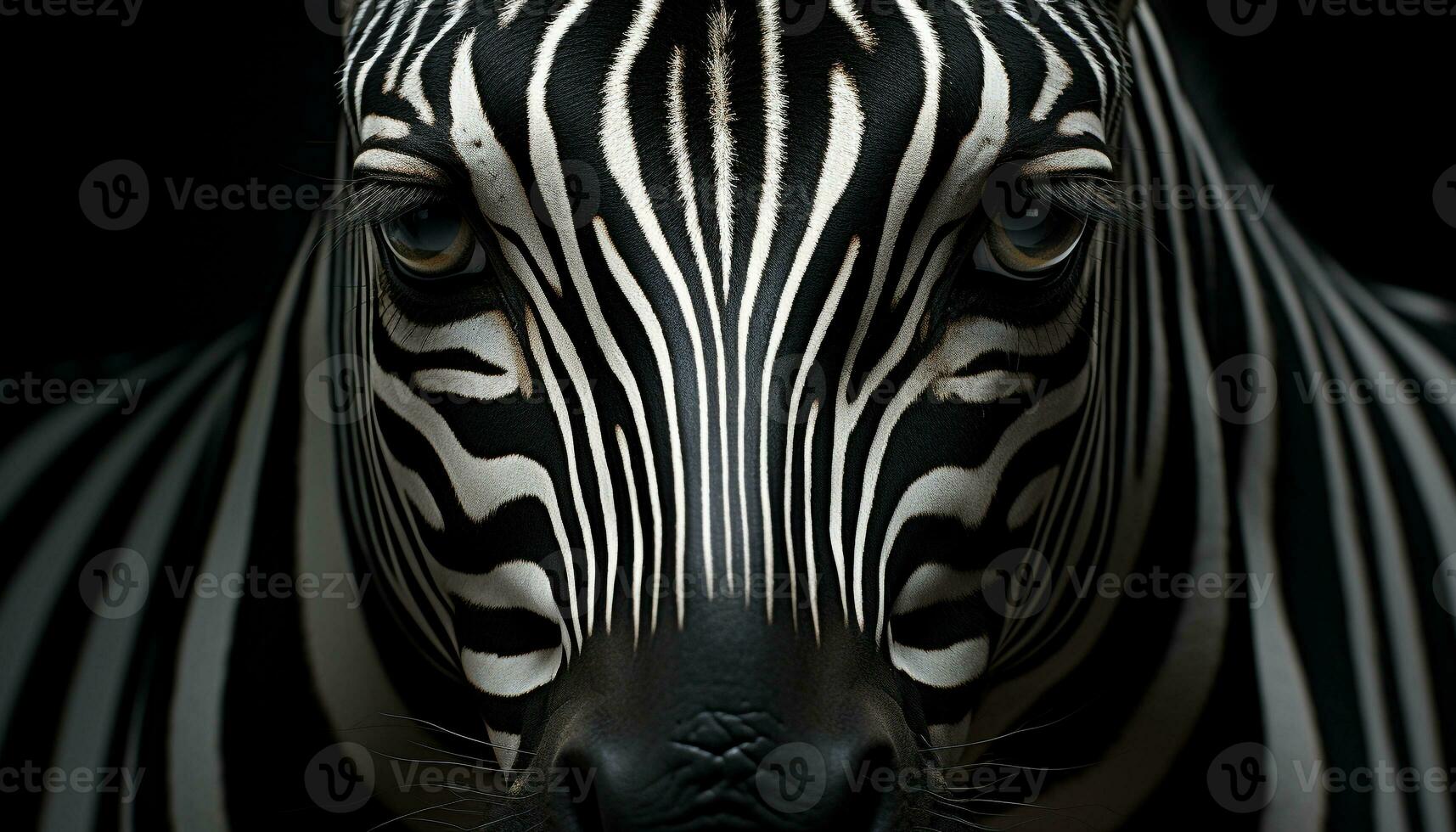 Zebra, striped elegance, beauty in nature, animal markings, symmetry generated by AI photo