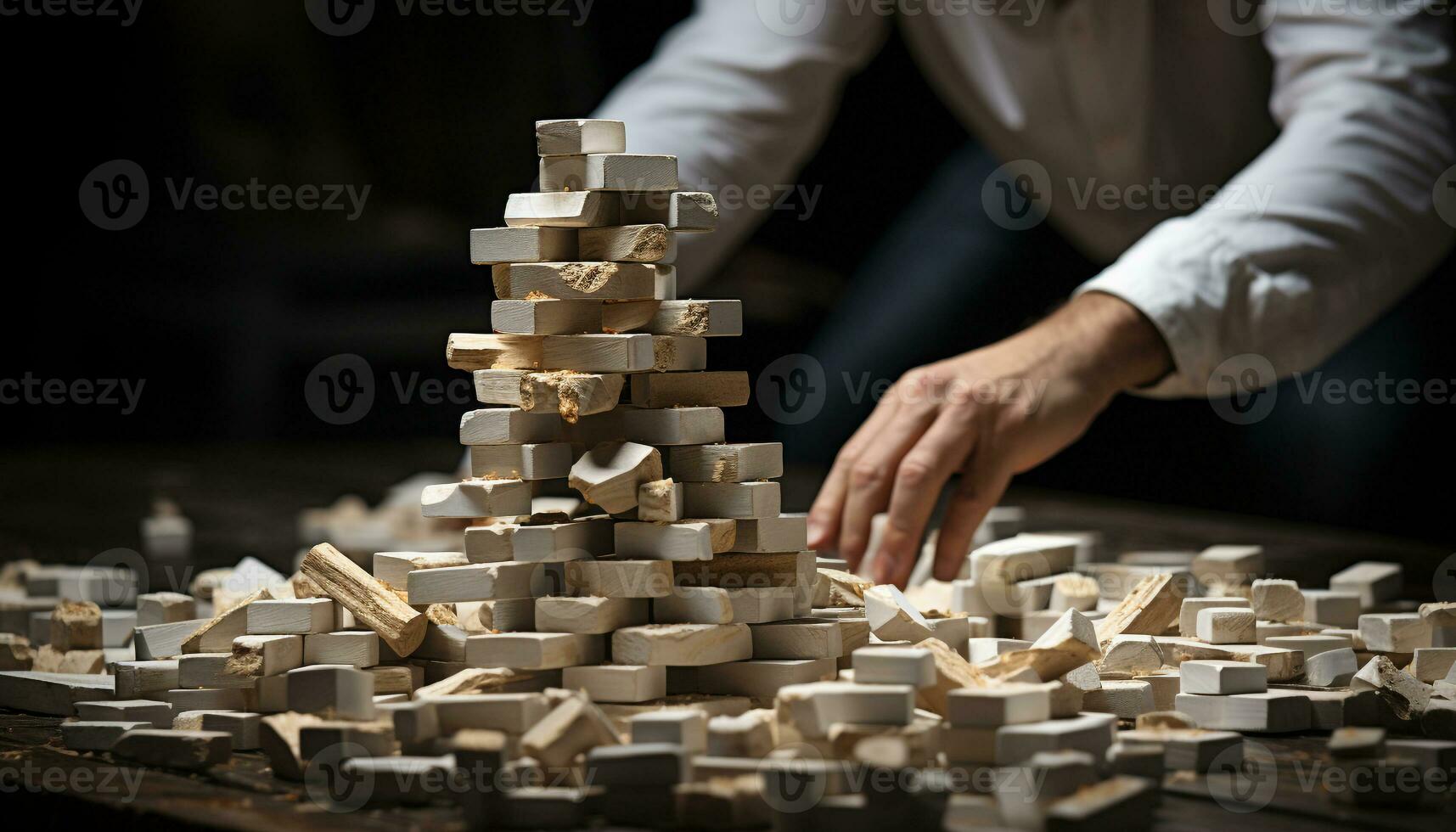 Men working in a wood workshop, crafting with skill and expertise generated by AI photo