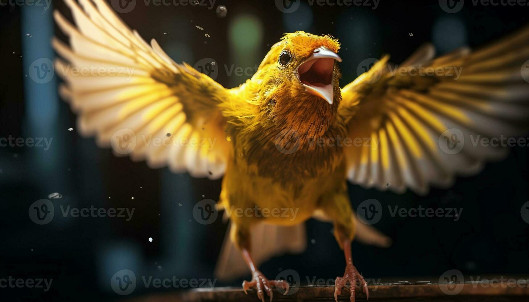 linda pollo con vibrante plumas, mirando a cámara en naturaleza generado por ai foto