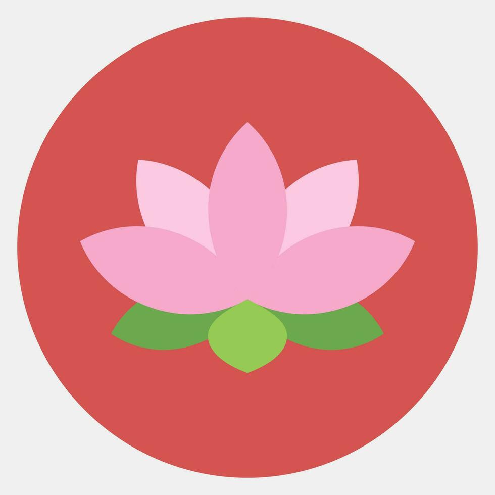Icon lotus. Diwali celebration elements. Icons in color mate style. Good for prints, posters, logo, decoration, infographics, etc. vector