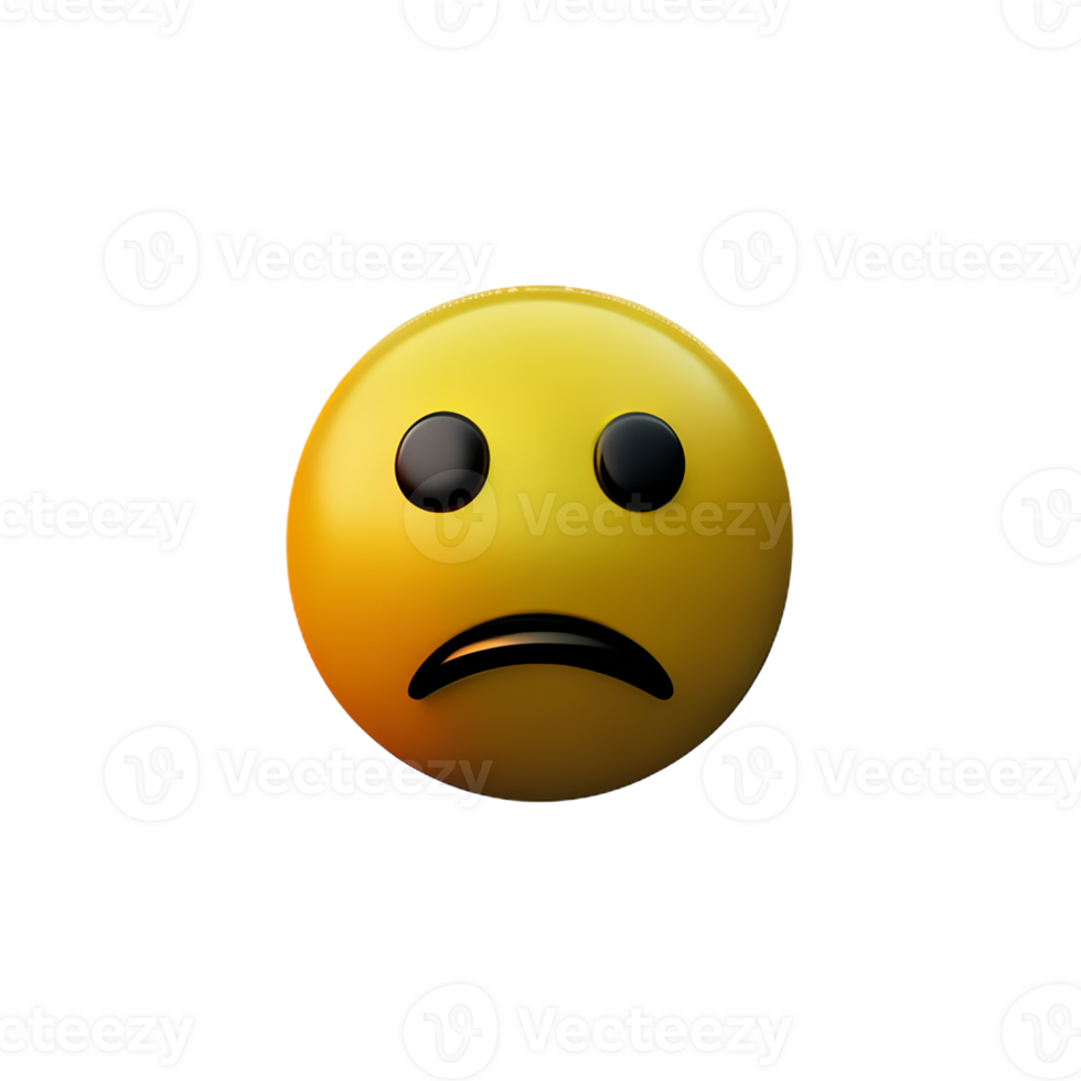 sad emoji 3d rendering icon illustration png