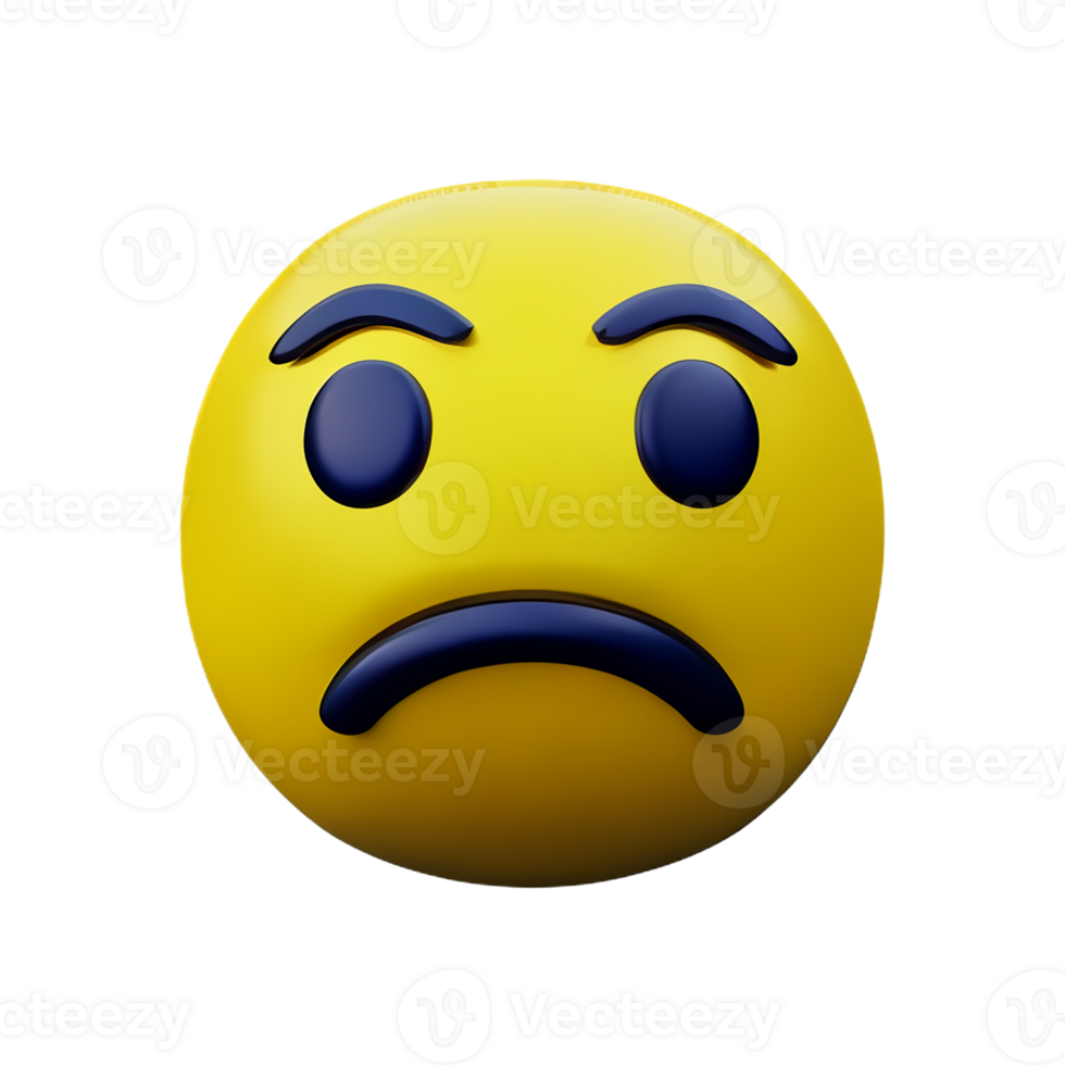 verdrietig emoji 3d renderen icoon illustratie png