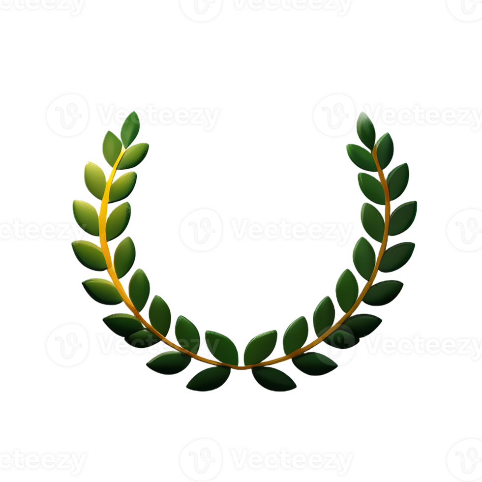 laurel wreath 3d rendering icon illustration png