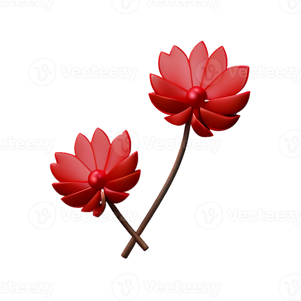 dried flowers 3d rendering icon illustration png