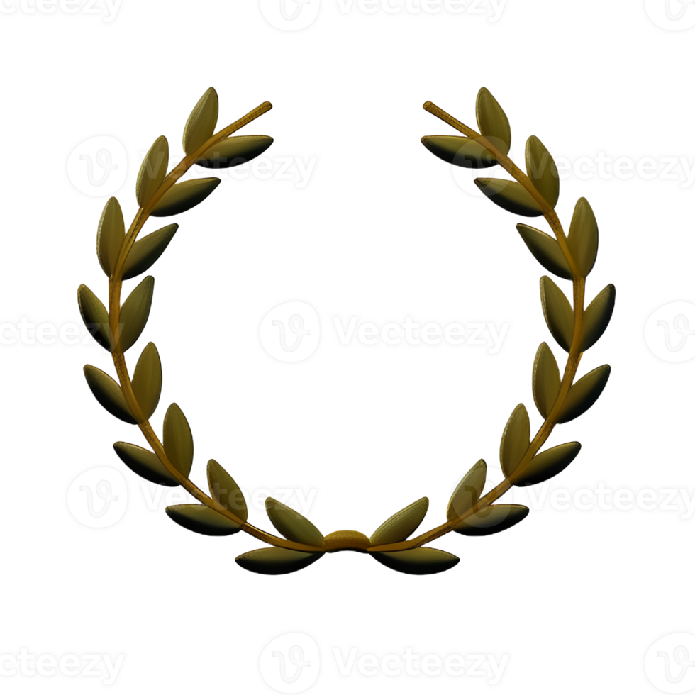 laurel wreath 3d rendering icon illustration png