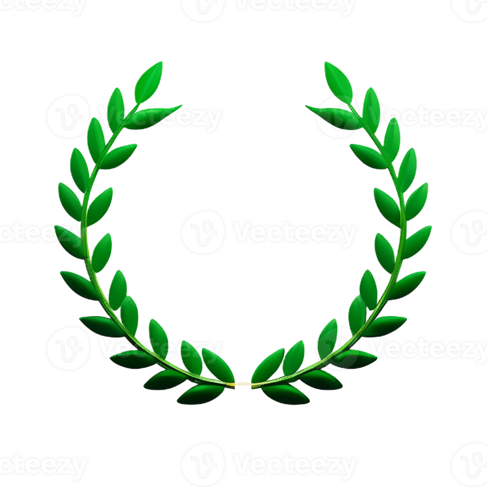 laurel wreath 3d rendering icon illustration png
