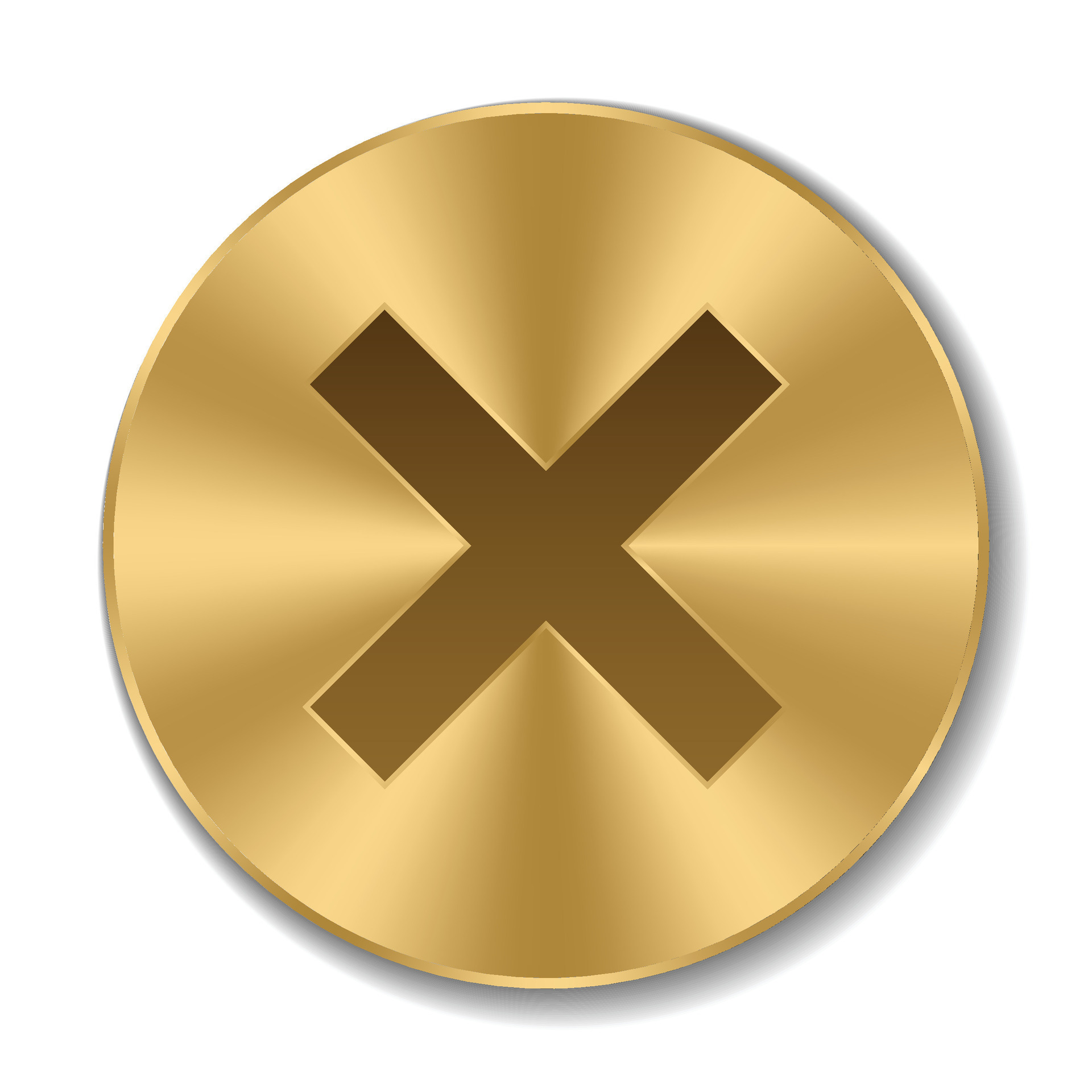 Golden screw head. Realistic metal screw. Top view head of screw. Vector illustration 29766678