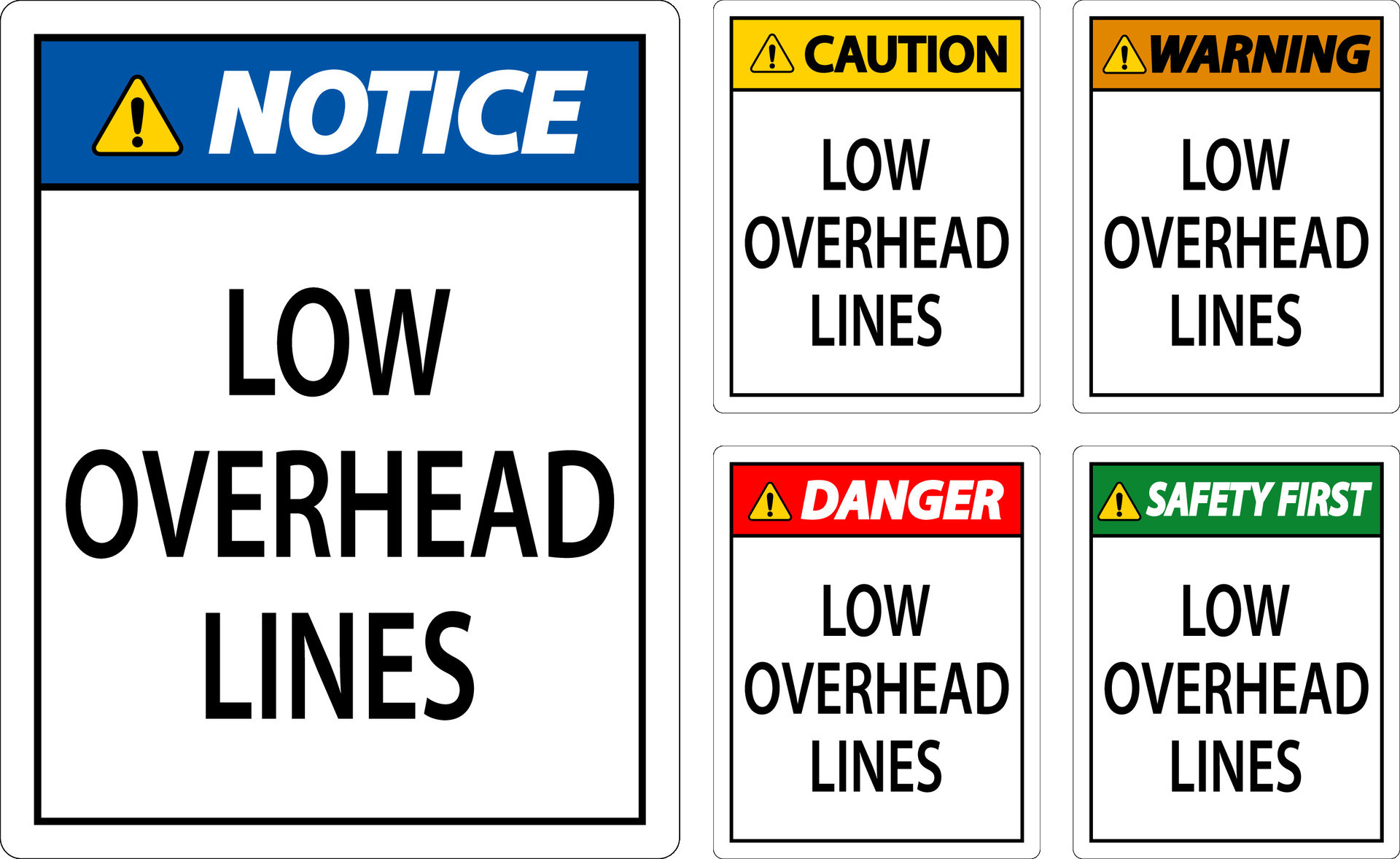 Caution Sign Low Overhead Lines 29766730 Vector Art at Vecteezy