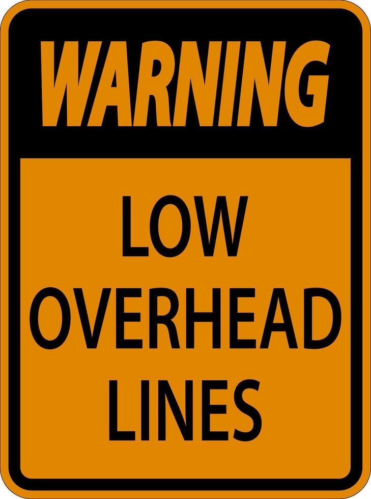 Warning Sign Low Overhead Lines vector