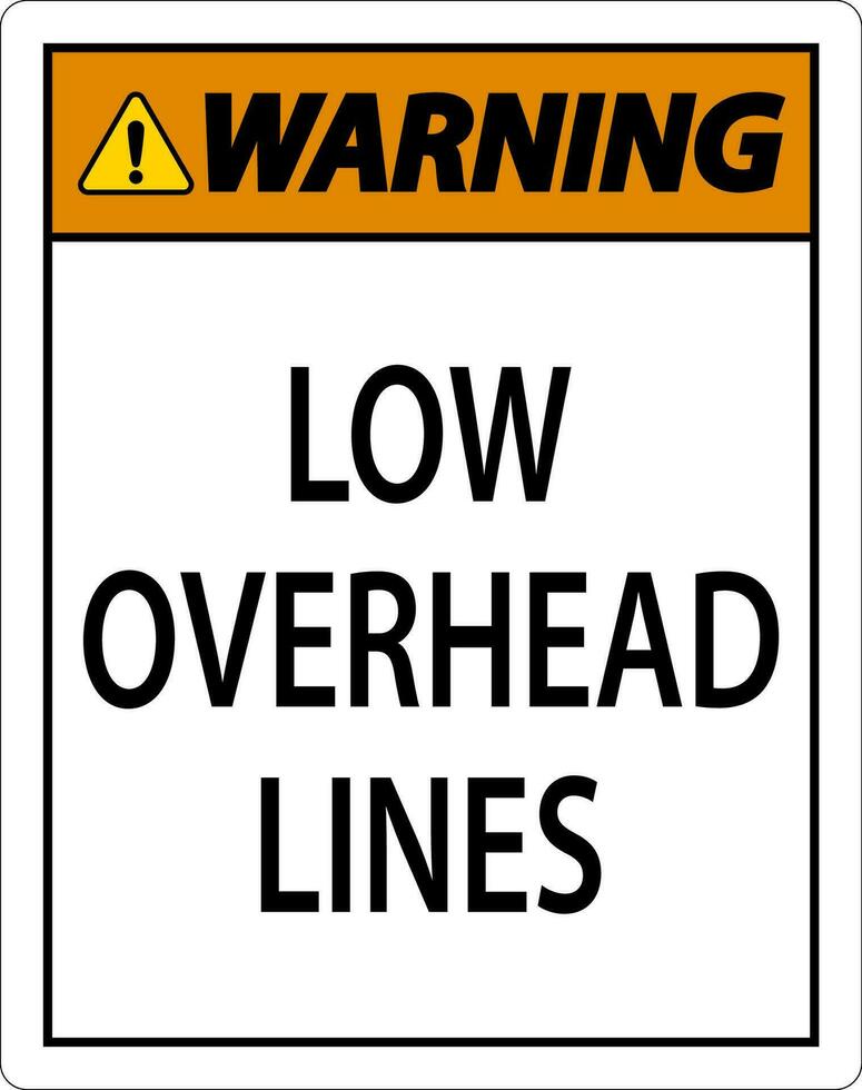 Warning Sign Low Overhead Lines vector