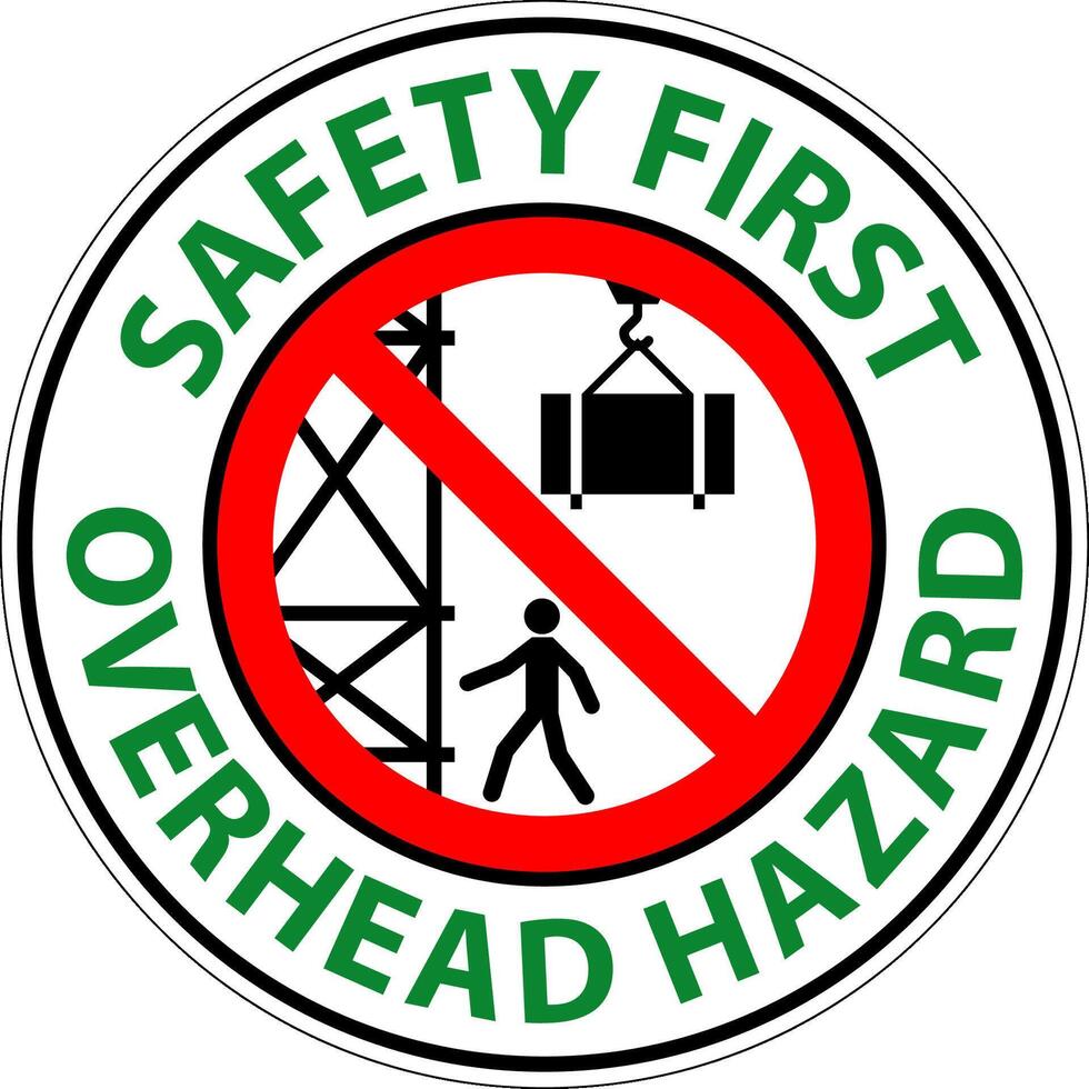 Safety First Sign Overhead Hazard vector