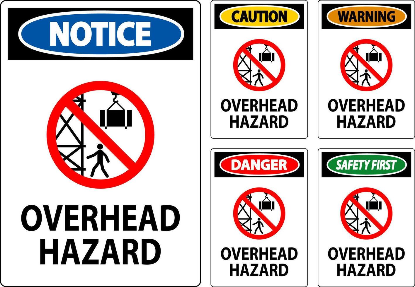 Danger Sign Overhead Hazard vector