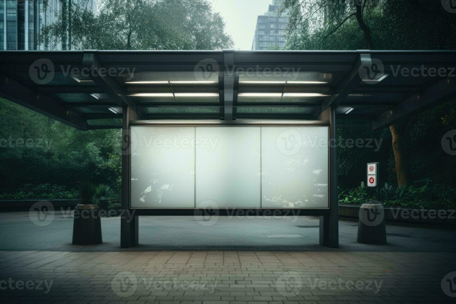 Blank digital signage screen in a public place AI Generative photo