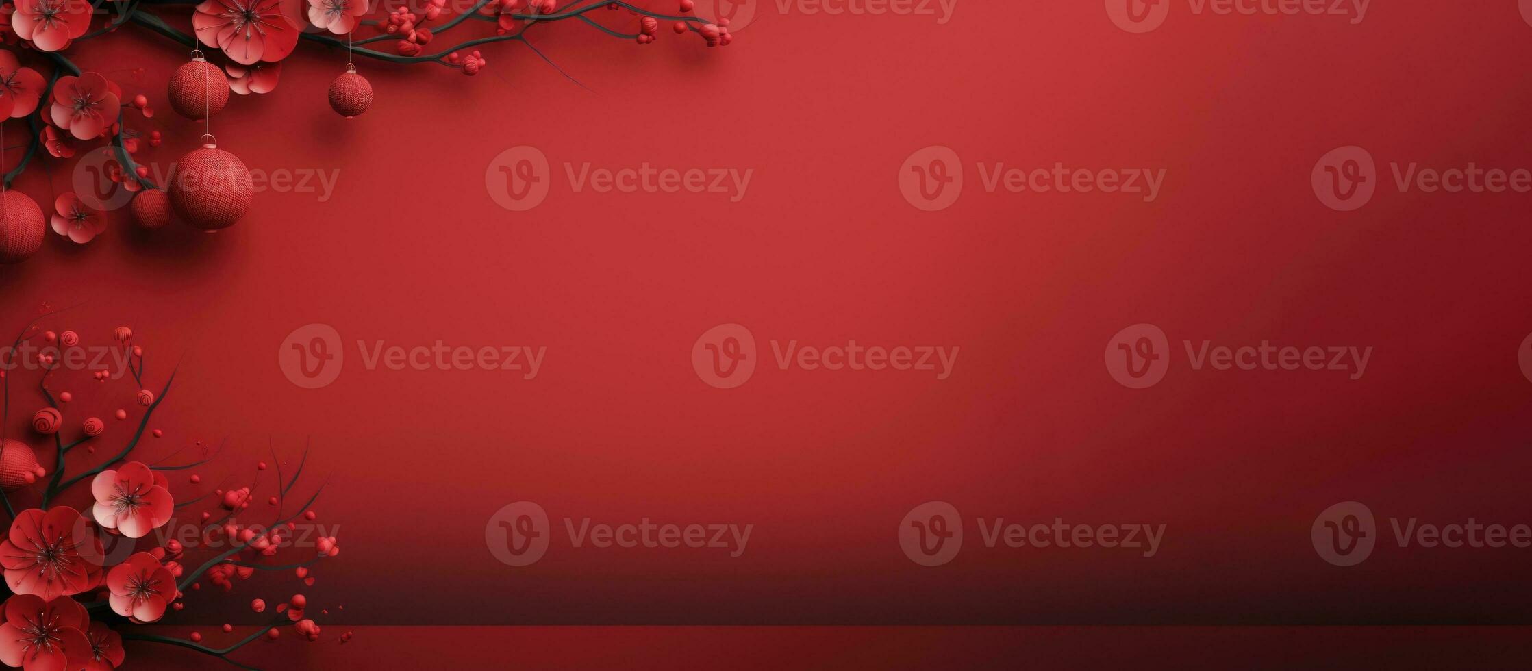 Chinese New Year, banner with copy space AI generated photo