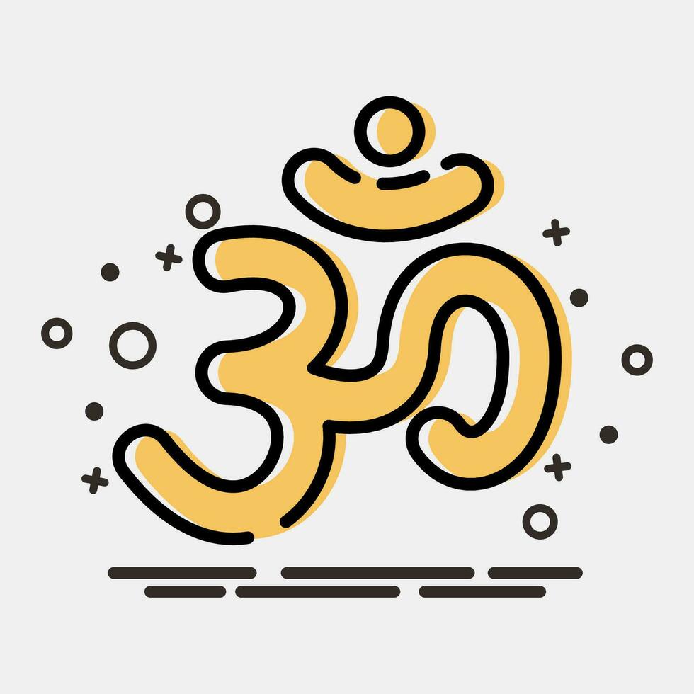 Icon hindu. Diwali celebration elements. Icons in MBE style. Good for prints, posters, logo, decoration, infographics, etc. vector