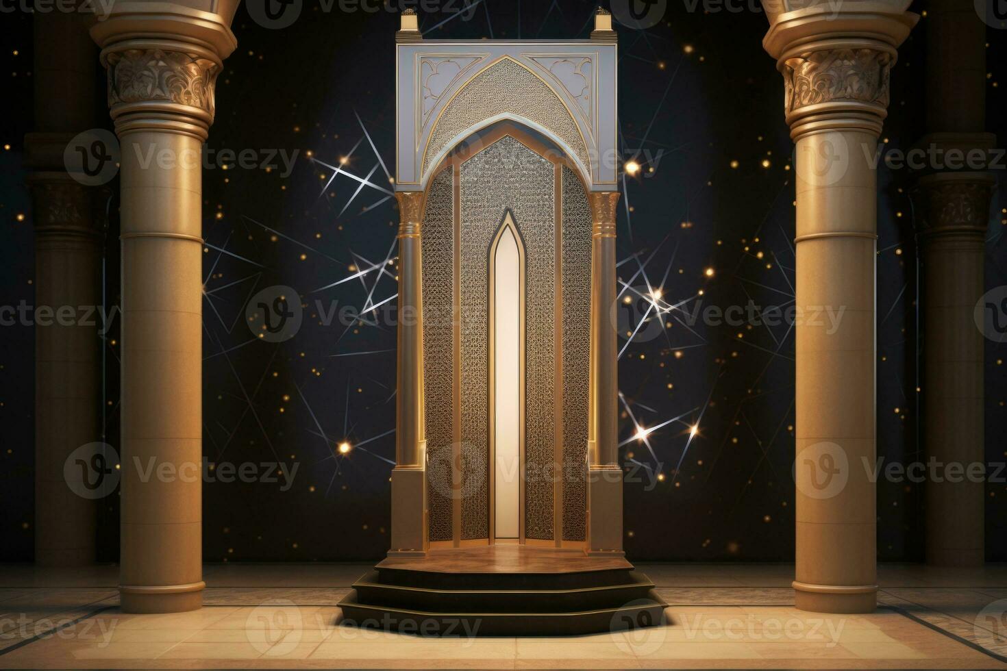 luxury Ramadan podium AI Generative photo