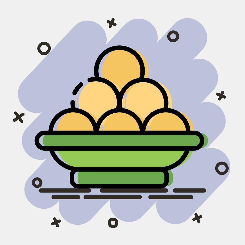 Icon laddu. Diwali celebration elements. Icons in comic style. Good for prints, posters, logo, decoration, infographics, etc. vector
