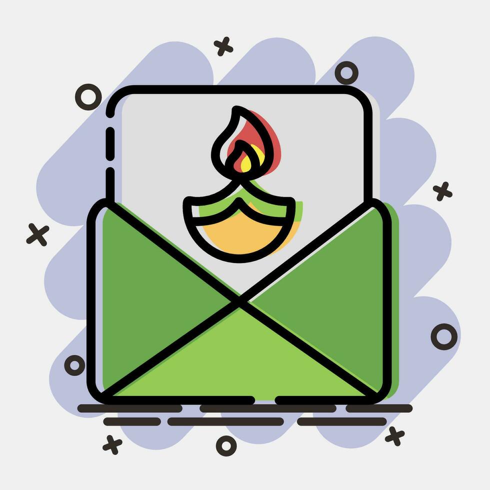 Icon greeting card. Diwali celebration elements. Icons in comic style. Good for prints, posters, logo, decoration, infographics, etc. vector